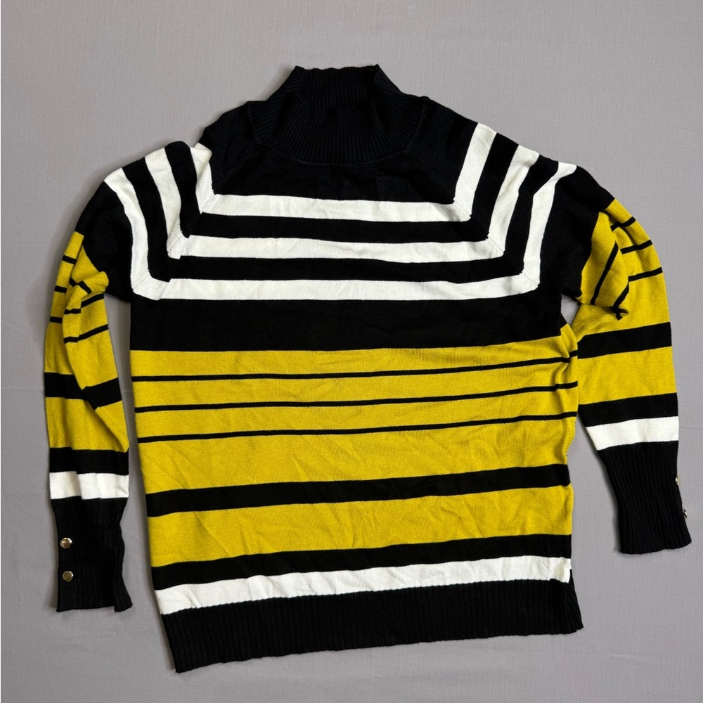 Joseph A. Striped Black and Yellow Men's Sweater